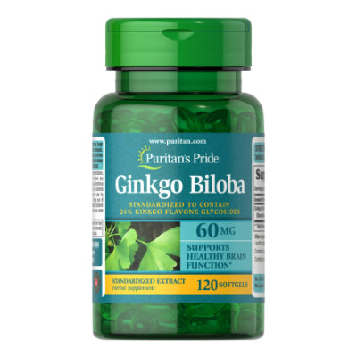 Puritan's Pride Ginkgo Biloba 60 mg 120 Soft Gels