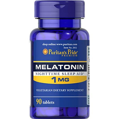 Puritan's Pride Melatonin Night Time Sleep Aid 1 mg 90 Tablets