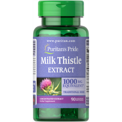 Puritan's Pride Milk Thistle Extract 1000 mg 90 Soft Gels