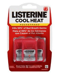 Listerine Pocketpaks Breath Strips Cool Heat x72