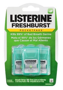 Listerine Pocketpaks Breath Strips Fresh Burst x72