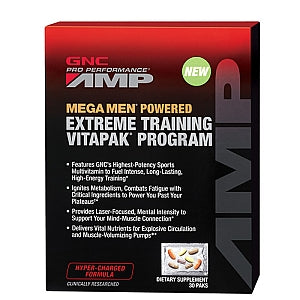 GNC AMP Mega Men Powdered Extreme Training Vitapak Program x30