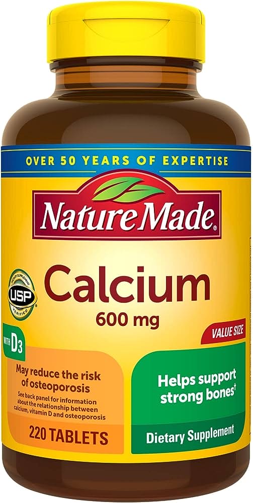 Nature Made Calcium 600 mg + Vitamin D3 120 Tablets