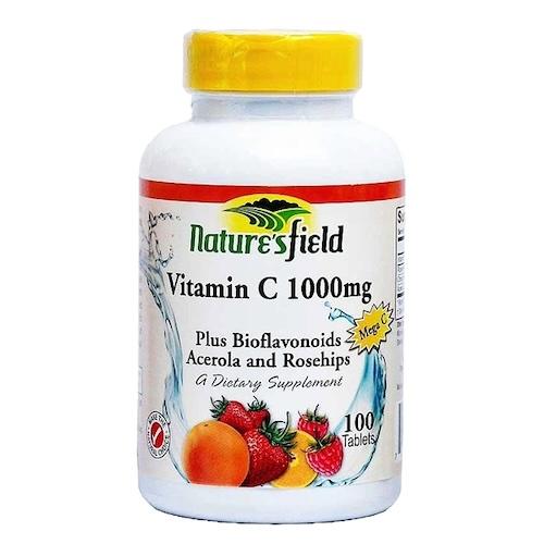 Nature's Field Vitamin C 1000 mg Bottle 100 Tablets