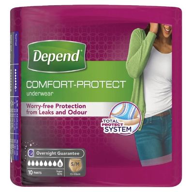 Depend Comfort Protect Women's Underwear S/M x10