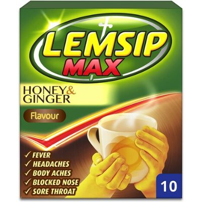 Lemsip Max Cold & Flu Honey & Ginger 10 Sachets