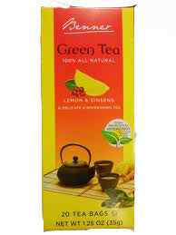 Benner Green Tea Lemon & Ginseng 40 g x20