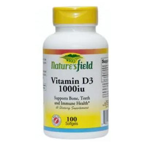 Nature's Field Vitamin D3 1000 IU 100 Tablets