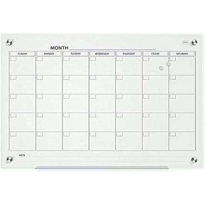 Nobo Glass Magnetic Calender Board 600 x 450 mm