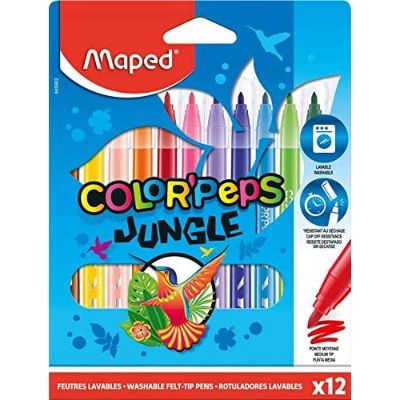 Maped Colouring Pencils Felt Tips Color'Peps Jungle Innovation x12