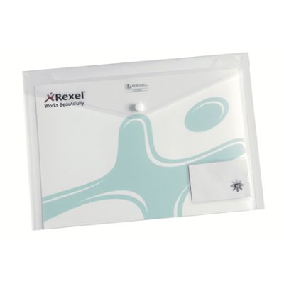 Rexel Ice A4 Popper Wallet - Clear x5