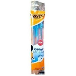 Bic Ultra Fine Pen - Blue x3