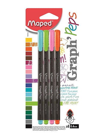 GRAPH' PEPS FINE-LINERS 0.4mm (2 BLACK) MAPED (LIMITED STOCK