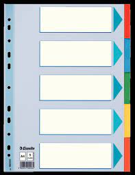 Esselte Divider Card A4 5 Tabs