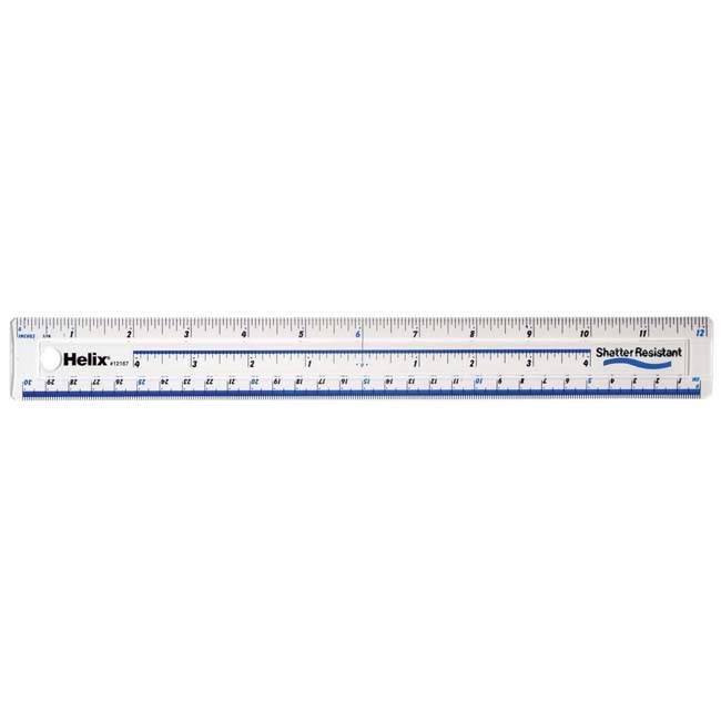 Helix F Grip Shatter Resistant Ruler 12 Inches/30 cm