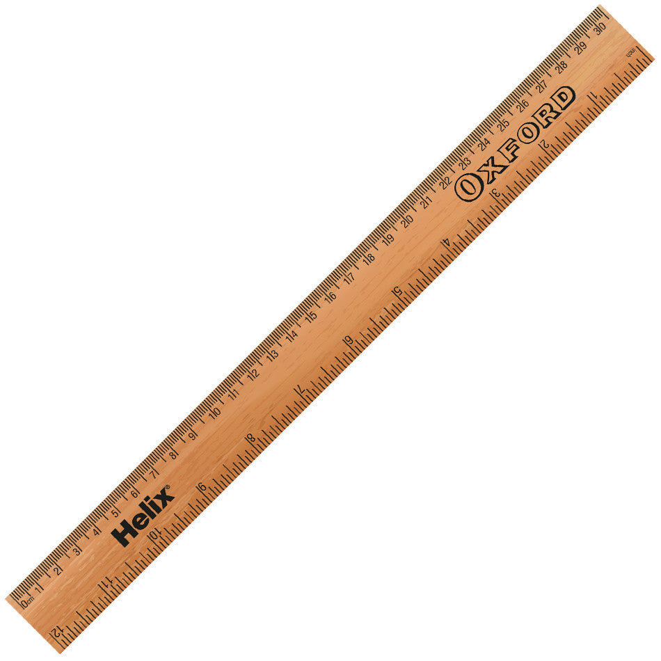 Helix Oxford Wooden Ruler 30 cm