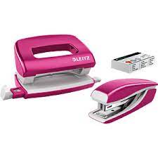 Leitz Mini Stapler + Punch - Pink