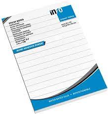 Global Notes 100 x 150 mm White Sticky Notes Ruled 100 Sheets - White