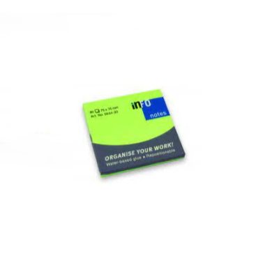 Global Notes 75 x 75 mm Brilliant Sticky Notes 80 Sheets - Brilliant Green x12