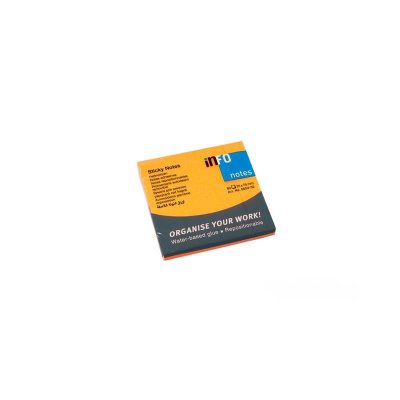 Global Notes 75 x 75 mm Brilliant Sticky Notes 80 Sheets Ruled - Brilliant Orange x12