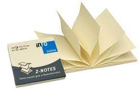 Global Notes 75 x 75 mm Z-Notes Sticky Notes With Z-Folding 100 Sheets - Yellow