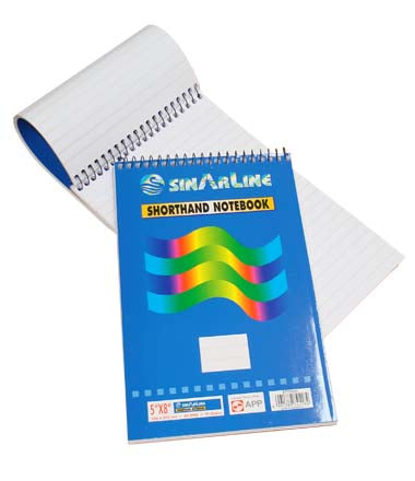 Sinar Spiral Short Hand Notebook 5 x 8 - 70 Sheets