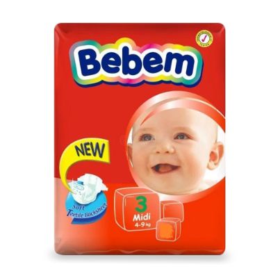 Bebem Baby Diaper Size 3 Midi 4-9 kg x14