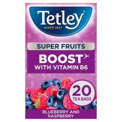 Tetley Boost Super Fruits Tea Blueberry & Raspberry 40 g x20