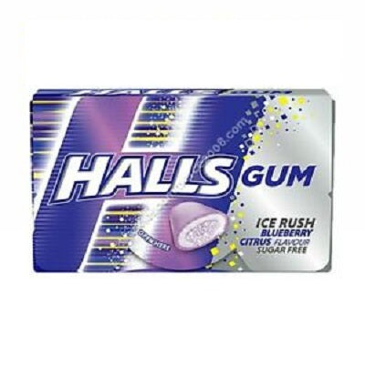 Halls Gum Ice Rush Blueberry Citrus Sugar-Free 18 g