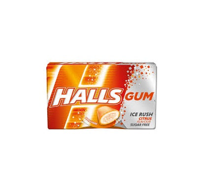 Halls Gum Ice Rush Citrus Sugar-Free 18 g