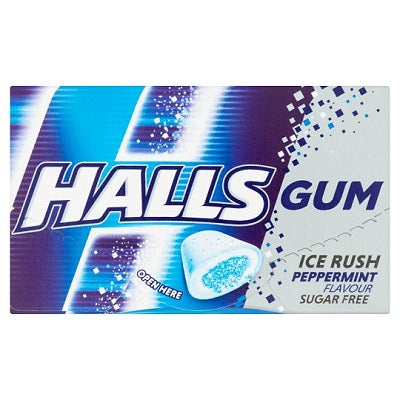 Halls Gum Ice Rush Peppermint Sugar-Free 18 g