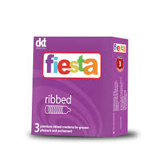 Fiesta Ribbed Premium Condoms x3