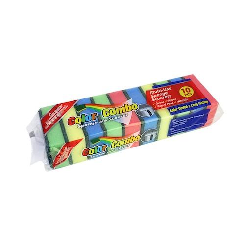 Super Spongex Abrasive Colour Combo Sponge With Scrubber No.50A x10