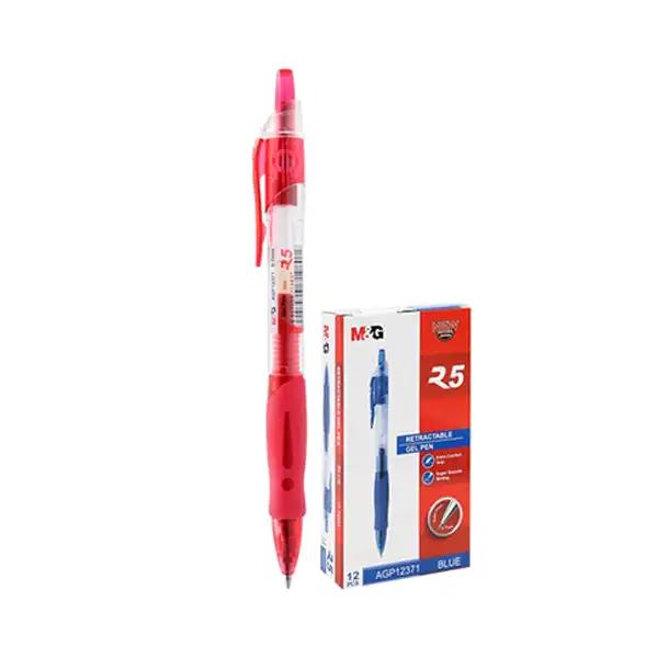 M & G Retractable Gel Pen Red 0.7 mm Comfort Rubber Grip