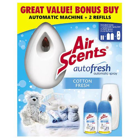 Air Scents Automatic Spray Machine + 2 Refills Cotton Fresh 250 ml