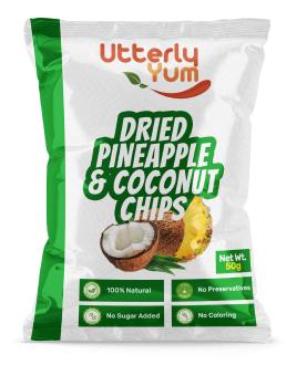 Utterly Yum Dried Pineapple & Coconut Chips 50 g