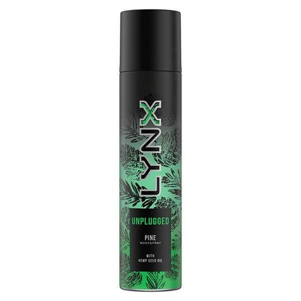 Lynx Deodorant Body Spray Unplugged Hemp Seed Oil Pine 100 ml