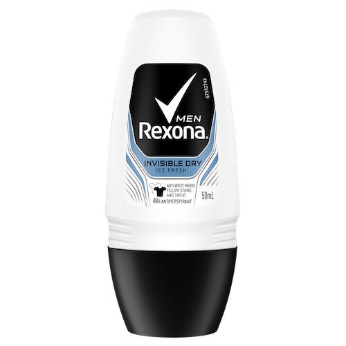 Rexona Anti-Perspirant/Transpirant Deodorant Roll On Men Invisible Ice Fresh White 50 ml