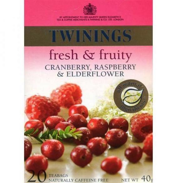 Twinings Cranberry Raspberry & Elderflower 40 g x20 x4