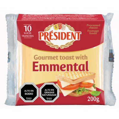 President Emmental Singles 200 g 10 Slices