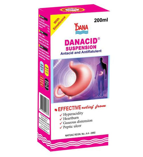 Danacid Suspension Antacid & Anti-Flatulent 200 ml