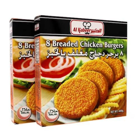 Al Kabeer Breaded Chicken Burger 400 g x8