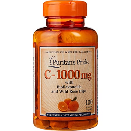 Puritan's Pride Vitamin C 1000 mg with Bioflavonoids & Wild Rose Hips 100 Caplets