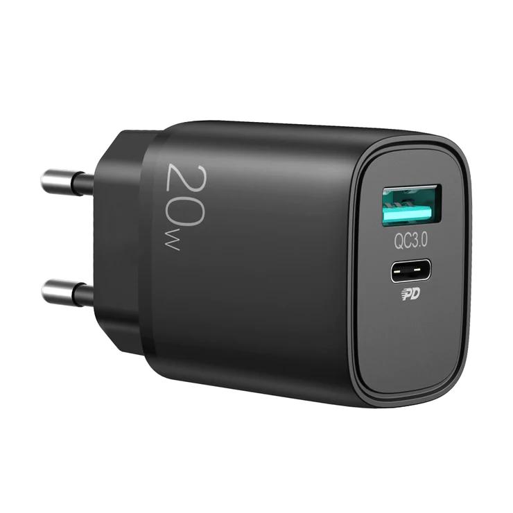 Joyroom L-QP205 20W Dual Ports Fast Wall Charger Black L-QP205