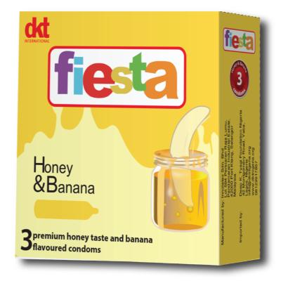 Fiesta Honey & Banana Flavoured Premium Condoms x3