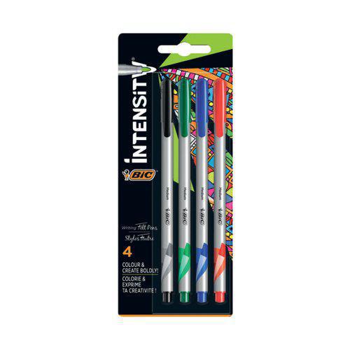Bic Intensity Fineliner Pens Assorted x4