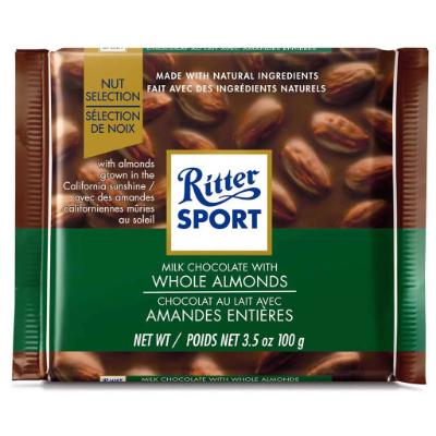 Ritter Sport Milk Chocolate Whole Almonds 100 g