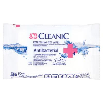 Cleanic Anti-Bacterial Refreshing Wet Wipes x15