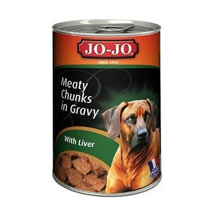 Jo Jo Dog Food Premium Meaty Chunks In Gravy With Liver 400 g x2