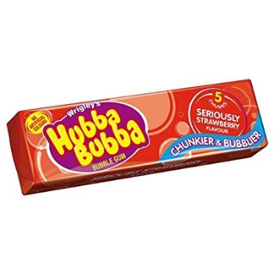 Hubba Bubba Bubble Gum Strawberry 5 Sticks x4